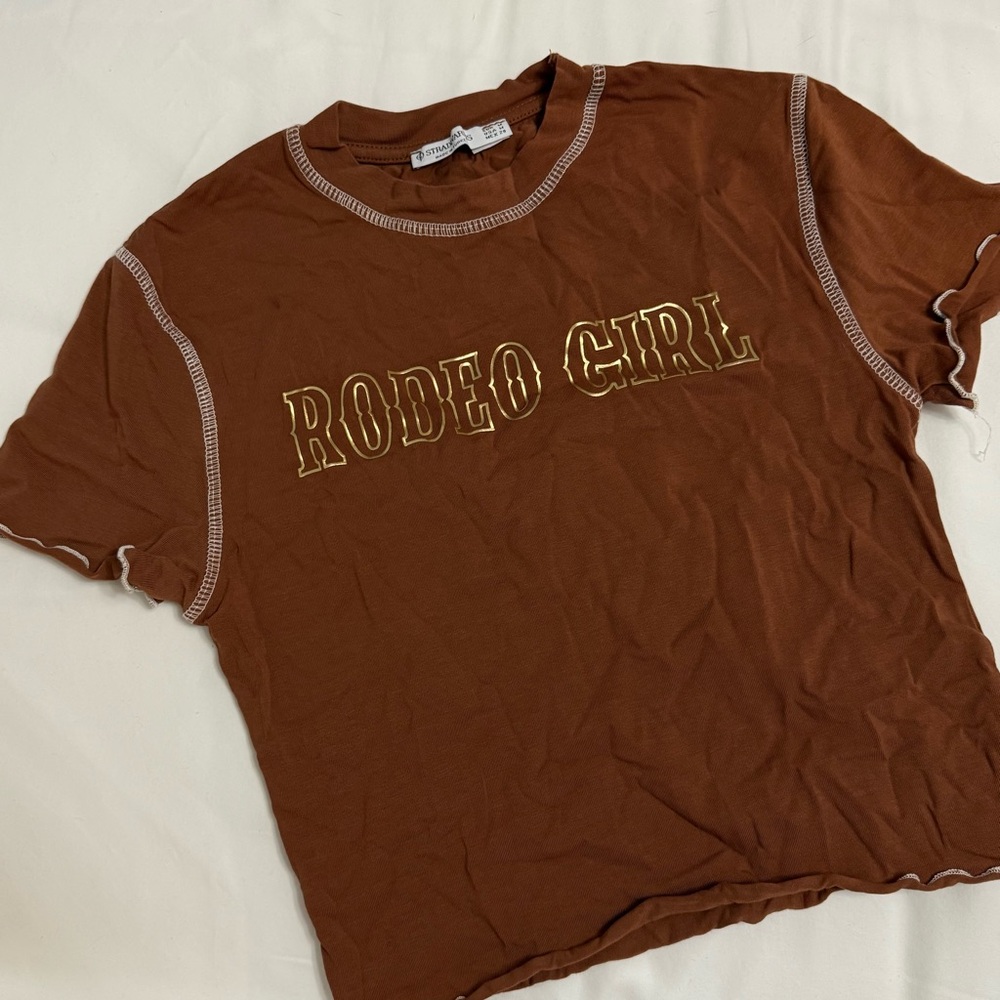 Stradivarius Brown T-Shirt